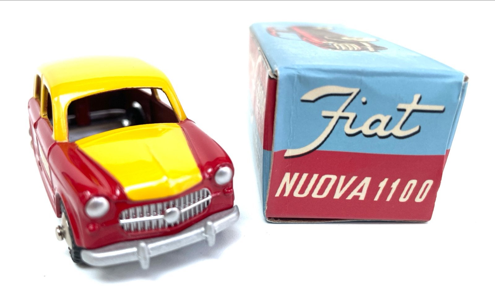 Mercury Fiat Nuova 1100 Taxi - Rood/Geel - Schaalmodel, Hobby en Vrije tijd, Modelauto's | 1:43, Ophalen of Verzenden, Nieuw, Auto