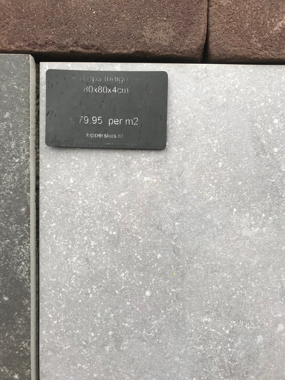 Grijze keramische terrastegels 80x80 op beton, Ophalen, Gebruikt, Keramiek, 10 m² of meer