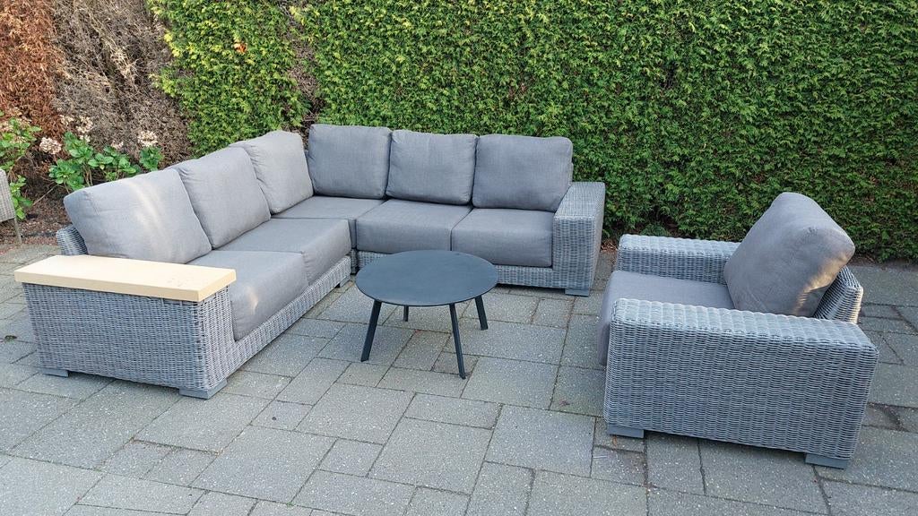 Luxe loungeset Inclusief kussens,  Bezorging is mogelijk, 5 zitplaatsen, Gebruikt, Ophalen of Verzenden, Bank