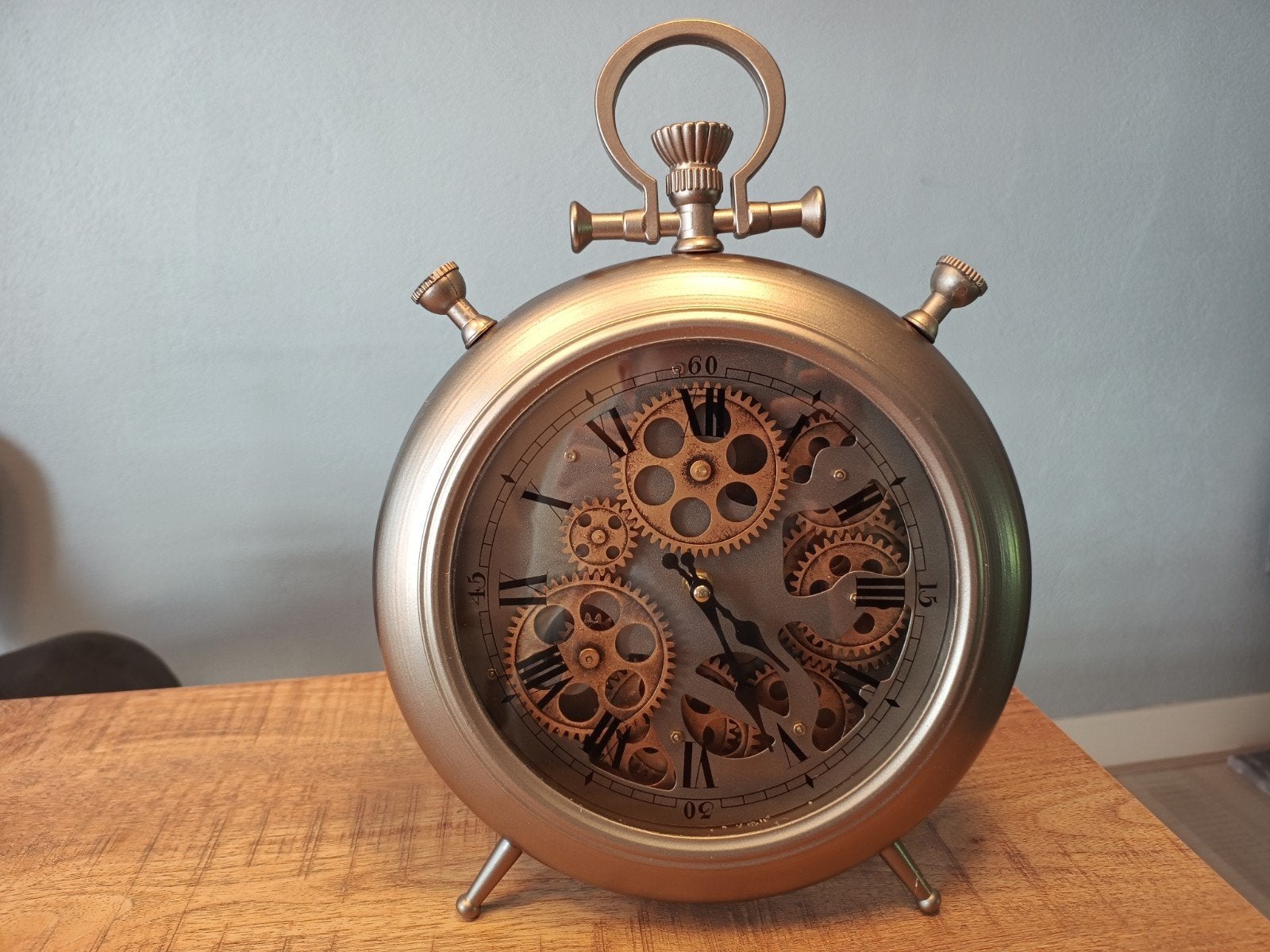 Decoratieve Tafelklok met Zichtbaar Uurwerk, Ophalen, Staande klok