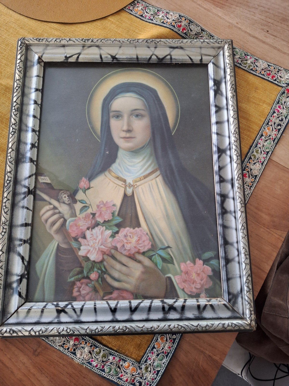 Antieke religieuze prent van Heilige Theresia van Lisieux, Ophalen of Verzenden
