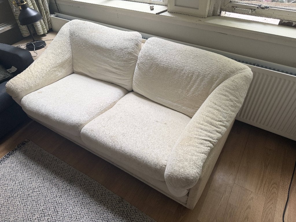 Witte tweezits bank, Ophalen, Gebruikt, 150 tot 200 cm, Tweepersoons