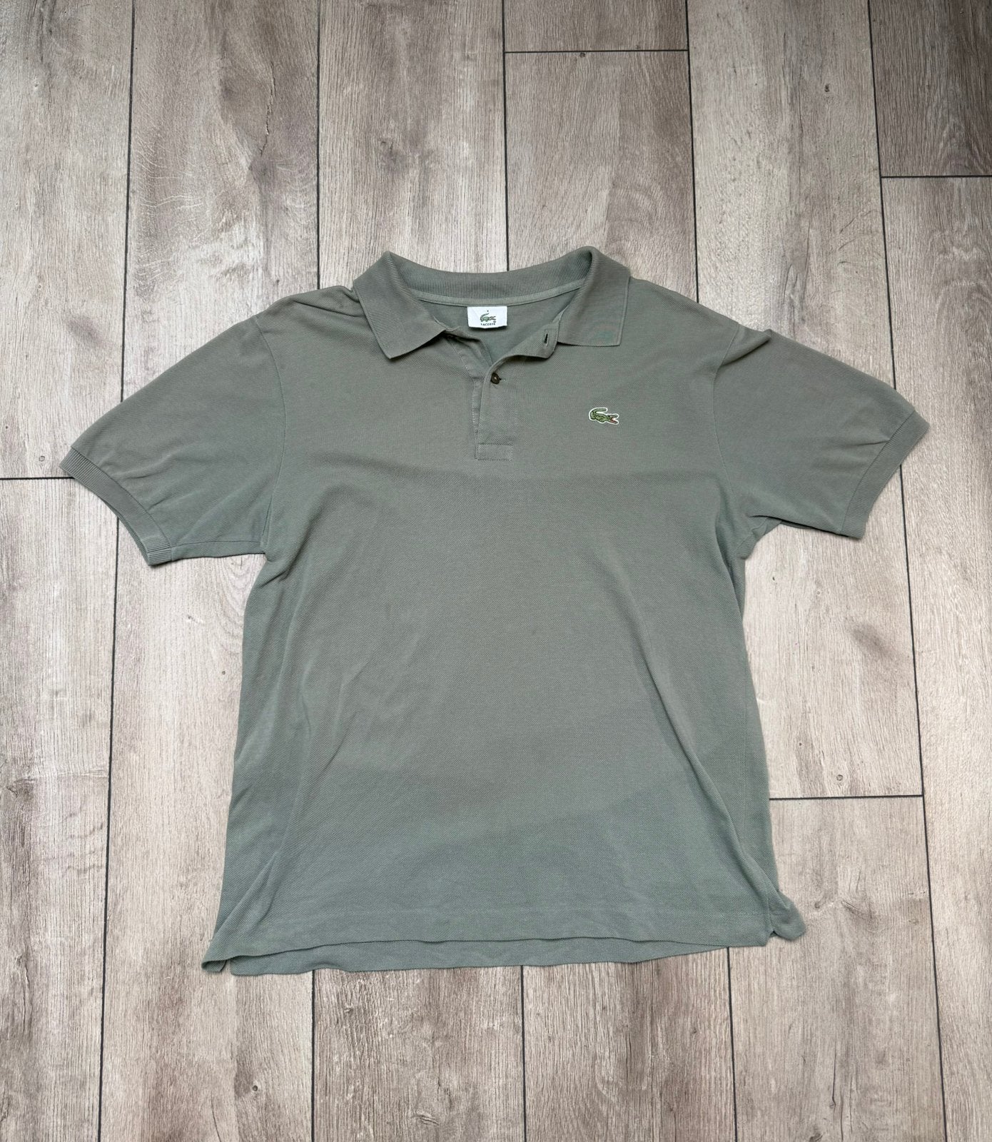 Lacoste Polo Groen Grijs Maat M – Classic Fit, Ophalen of Verzenden, Zo goed als nieuw, Maat 48/50 (M), Groen