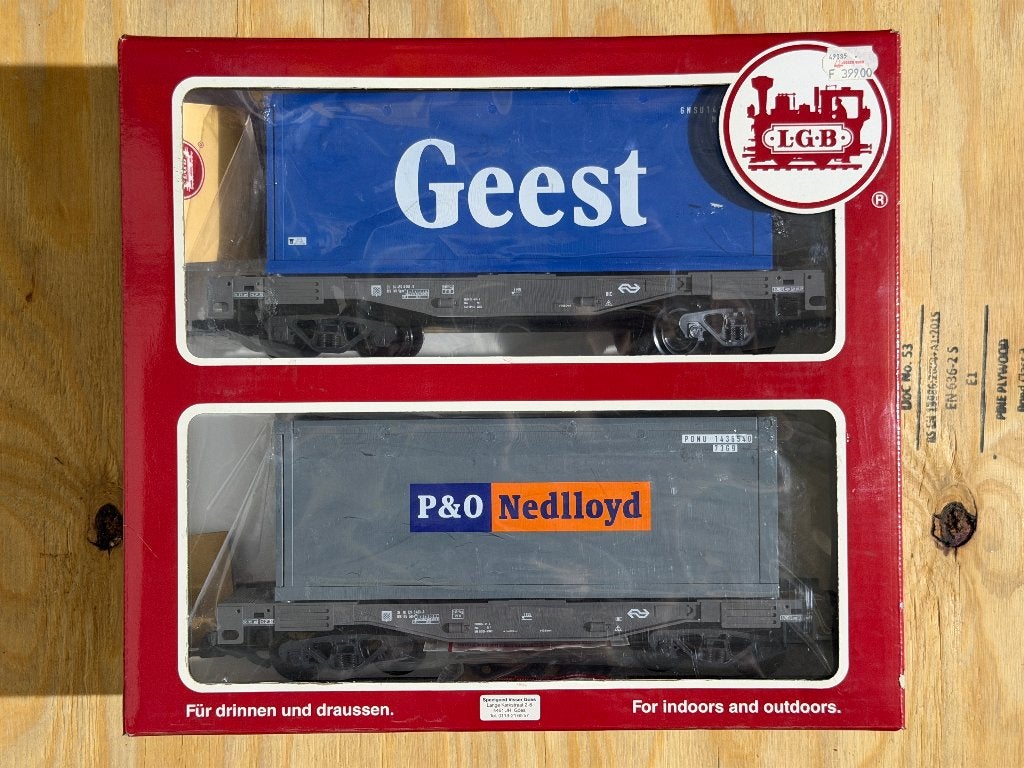 NIEUW LGB Spoor G 49085 Geest P&O Nedlloyd Wagon Container, Ophalen, Gelijkstroom of Wisselstroom, LGB, Nieuw