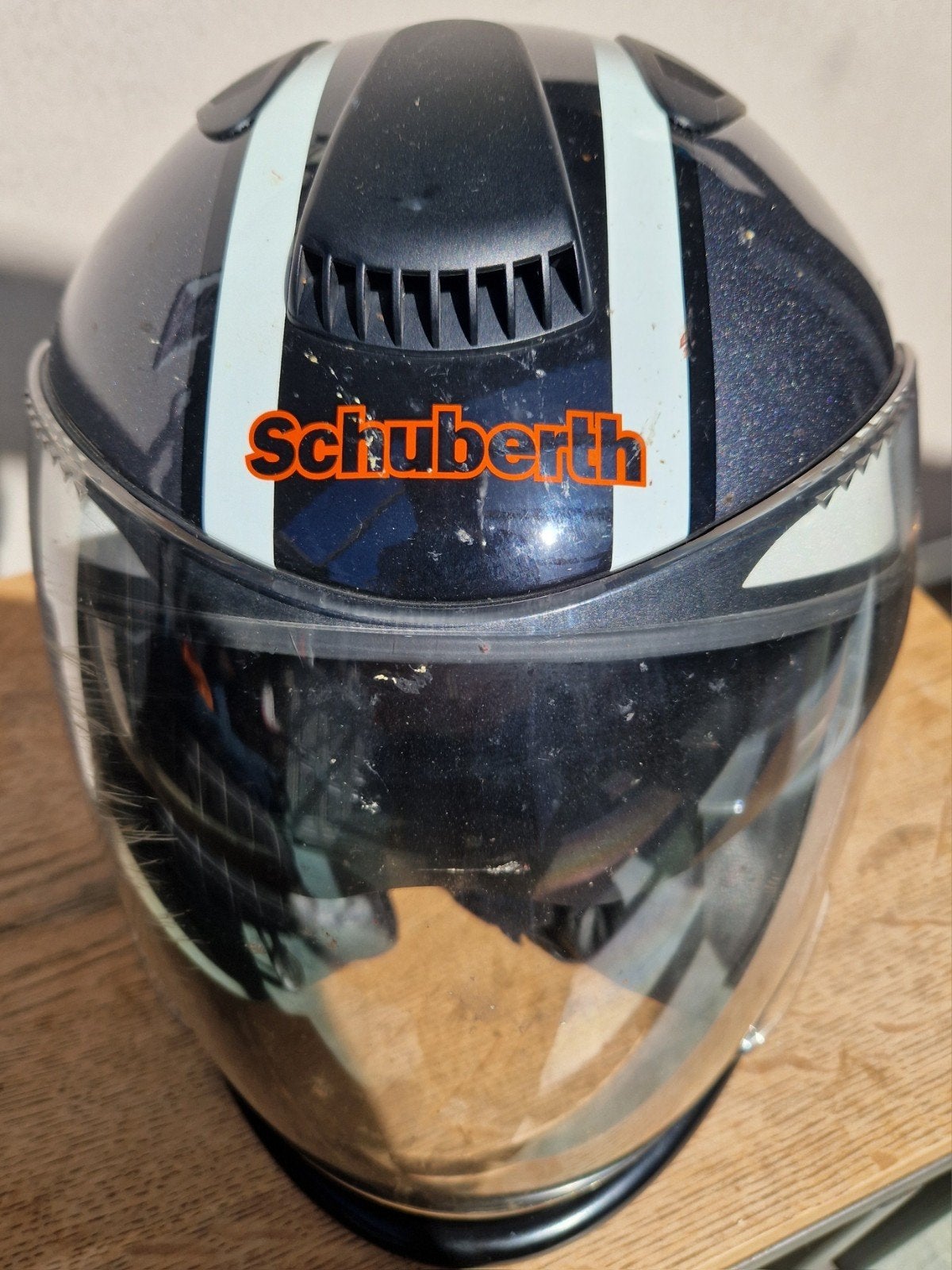 Schuberth J1 Jethelm met kinbeugel - Maat 54/55, Motoren, Ophalen, Tweedehands, Jethelm, Overige merken