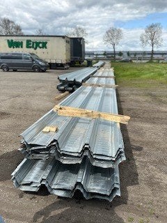 Stalen dakbeplating, Doe-het-zelf en Verbouw, Overige materialen, Gebruikt, 15 m² of meer, Ophalen
