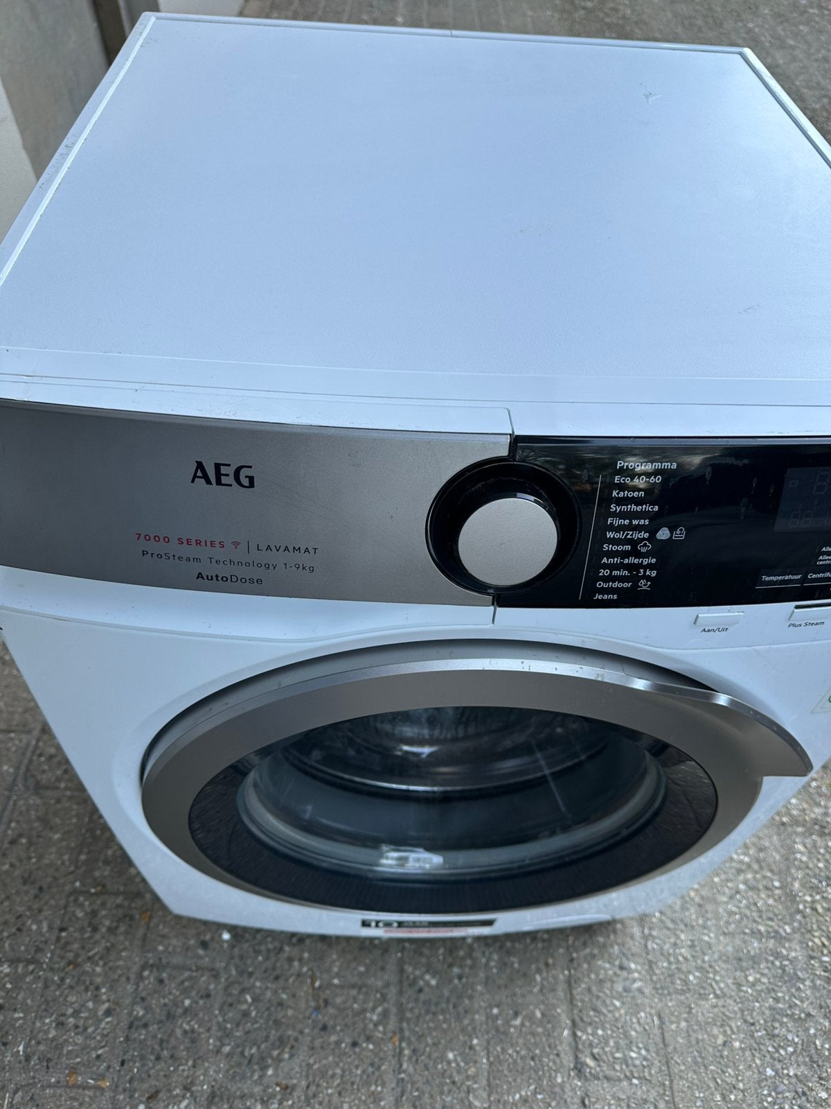 AEG 7000 series 9.0 kg wasmachine, Ophalen, 1200 tot 1600 toeren, Gebruikt, Minder dan 85 cm