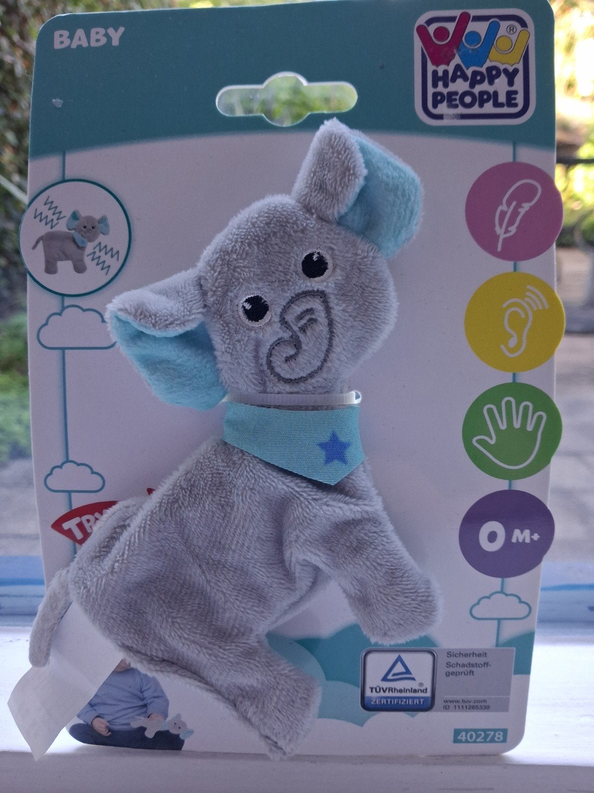 Knisperdoekje Olifant van Happy People, Kinderen en Baby's, Speelgoed | Knuffels en Pluche, Nieuw, Olifant, Klein (minder dan 20 cm)