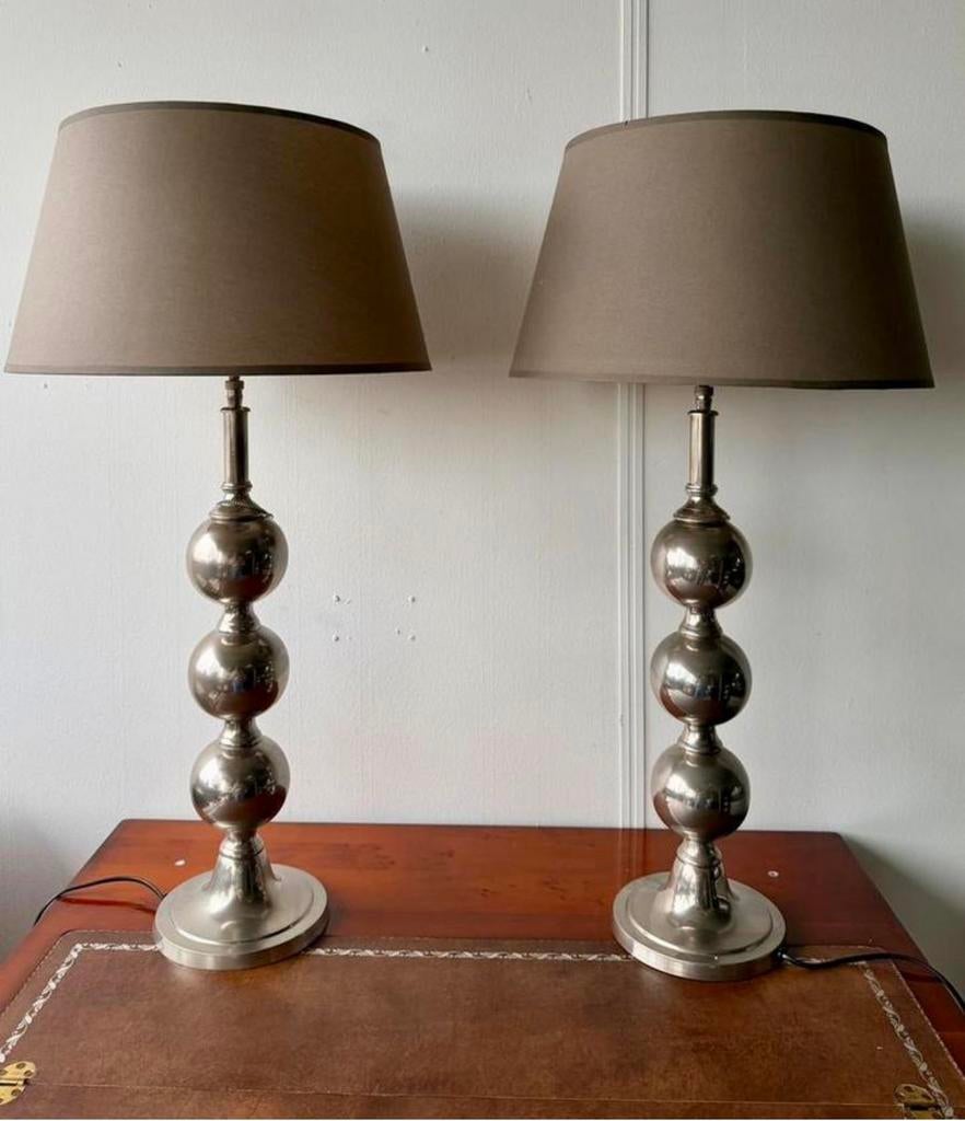 Riviera Maison set bollampen - chroom setprijs, Ophalen, Zo goed als nieuw, 75 cm of meer