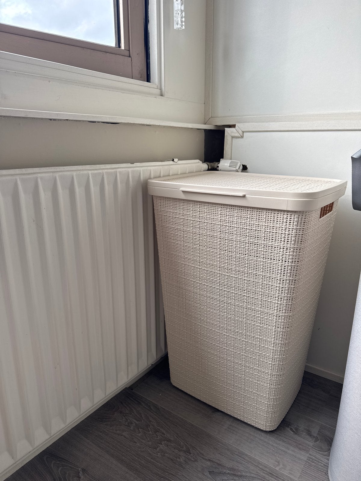 Crème wasmand met deksel, Ophalen of Verzenden, Gebruikt