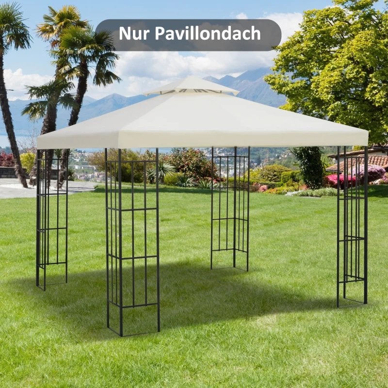 Outsunny Vervangend Dak voor Paviljoen 3x3 m - Wit, Ophalen, Minder dan 4 meter, Nieuw, Paviljoen