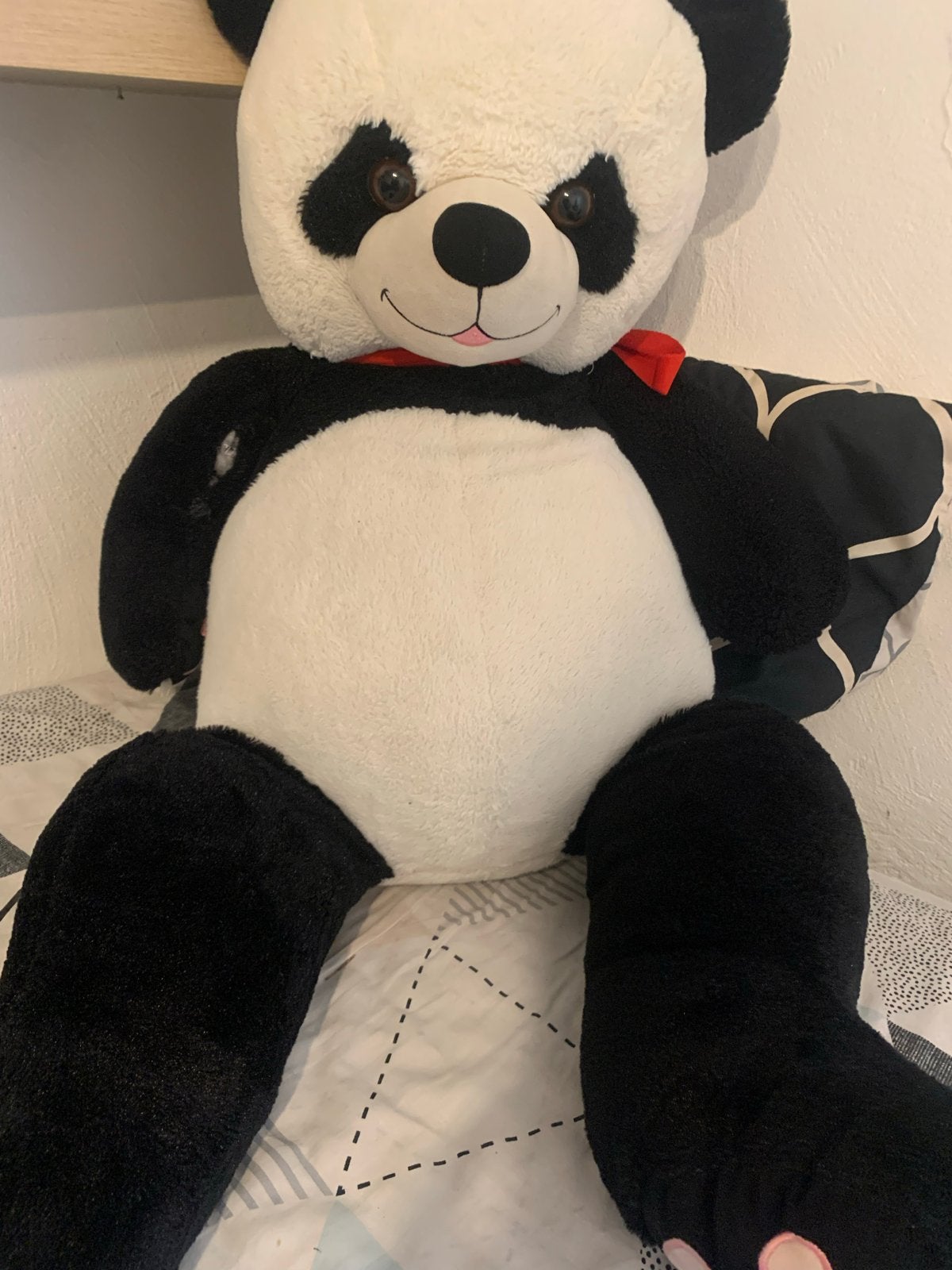 Grote panda knuffelbeer - Zwart/Wit, Gebruikt, Overige typen, Zwart, Ophalen of Verzenden