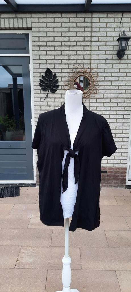 Zwart twinset soort van shirt met witte top eraan vast, Kleding | Dames, Ophalen of Verzenden, Nieuw, Maat 46/48 (XL) of groter