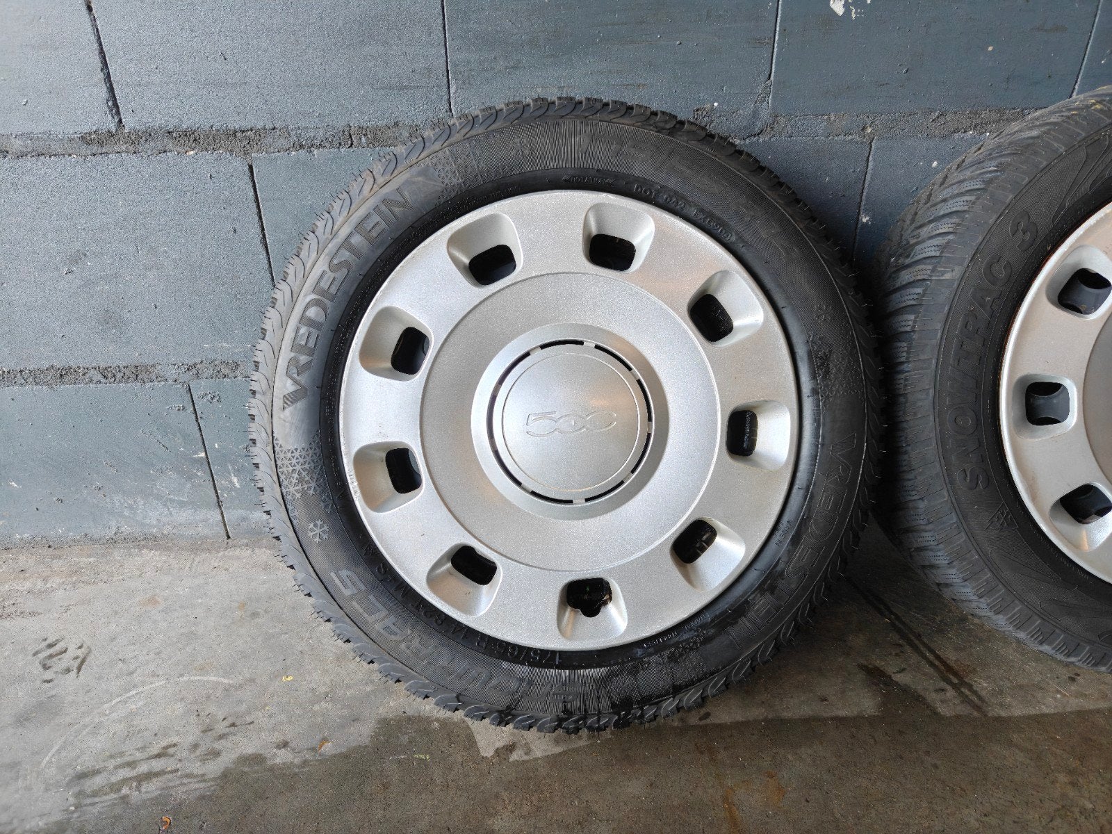 14" Originele Fiat 500 Panda Punto Winterset Vredestein, 14 inch, Gebruikt, 175 mm, Banden en Velgen