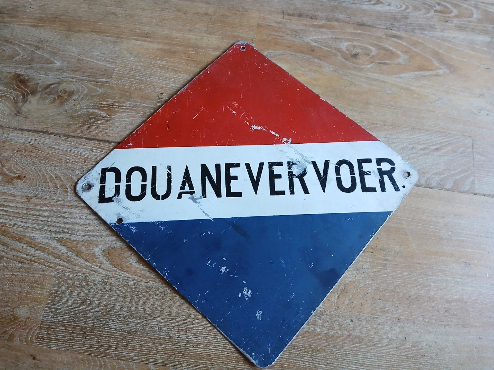 Vrachtwagen bord Douane vervoer Oldtimer Truck bord, Ophalen of Verzenden, Gebruikt, Auto's