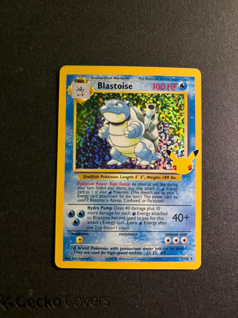 Blastoise 2/102 25th Celebrations Pokémon kaart, Hobby en Vrije tijd, Verzamelkaartspellen | Pokémon, Ophalen of Verzenden, Nieuw