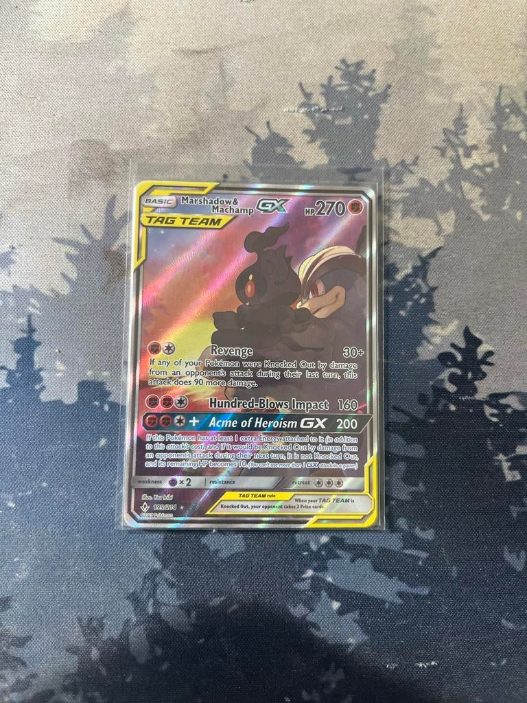 Marshadow & Machamp GX - Pokémon, Hobby en Vrije tijd, Verzamelkaartspellen | Pokémon, Ophalen of Verzenden, Zo goed als nieuw