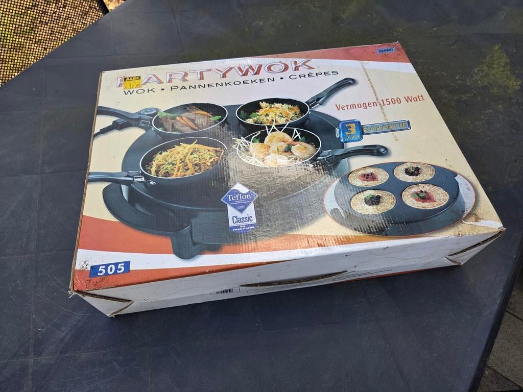Partywok 1500W - Wok, Pannenkoeken & Crêpes Maker, Ophalen of Verzenden