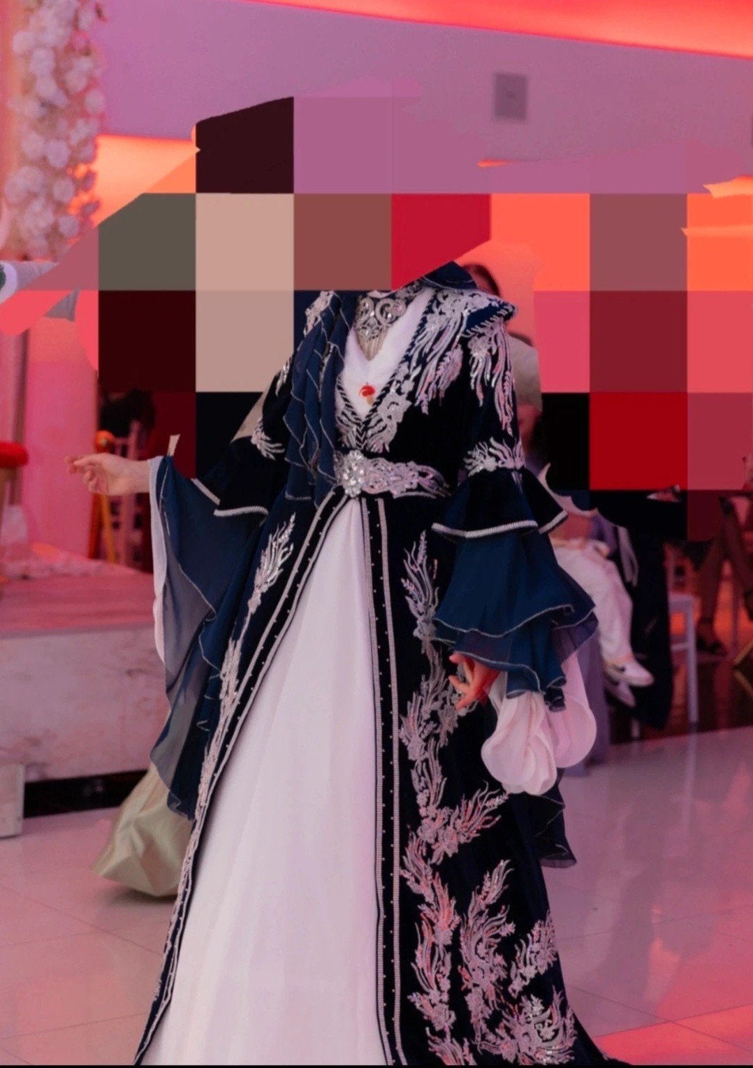 Prachtige bindalli / kaftan, Kleding | Dames, Maat 38/40 (M), Galajurk, Blauw, Ophalen of Verzenden
