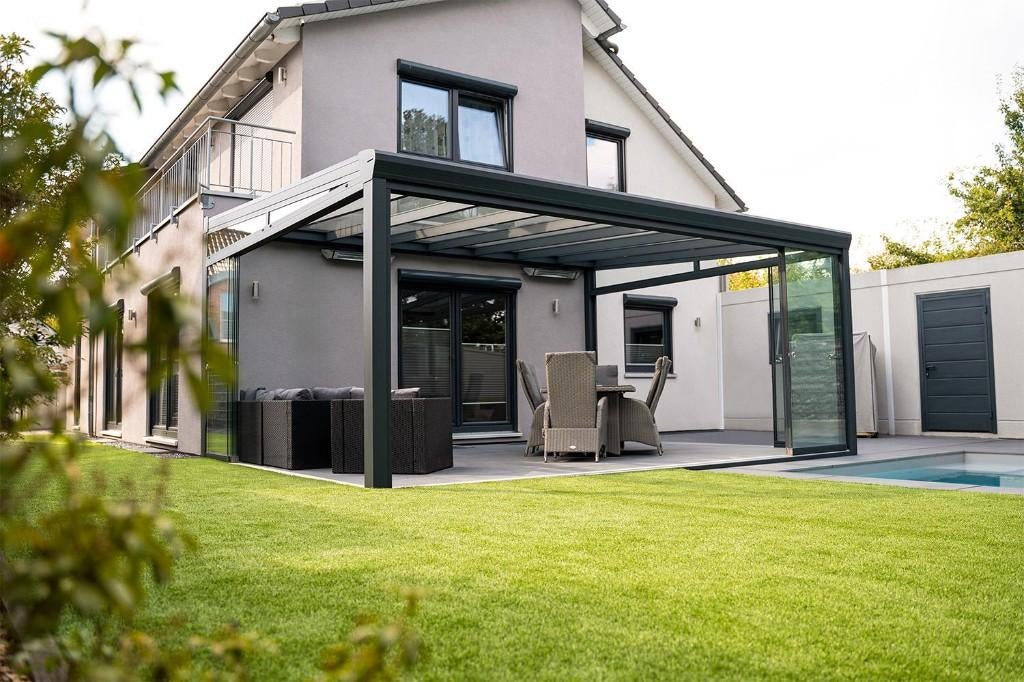 Aluxe Topline Veranda 6 meter x 4,00 3,90 ral7017 antraciet, Ophalen, Nieuw, Veranda