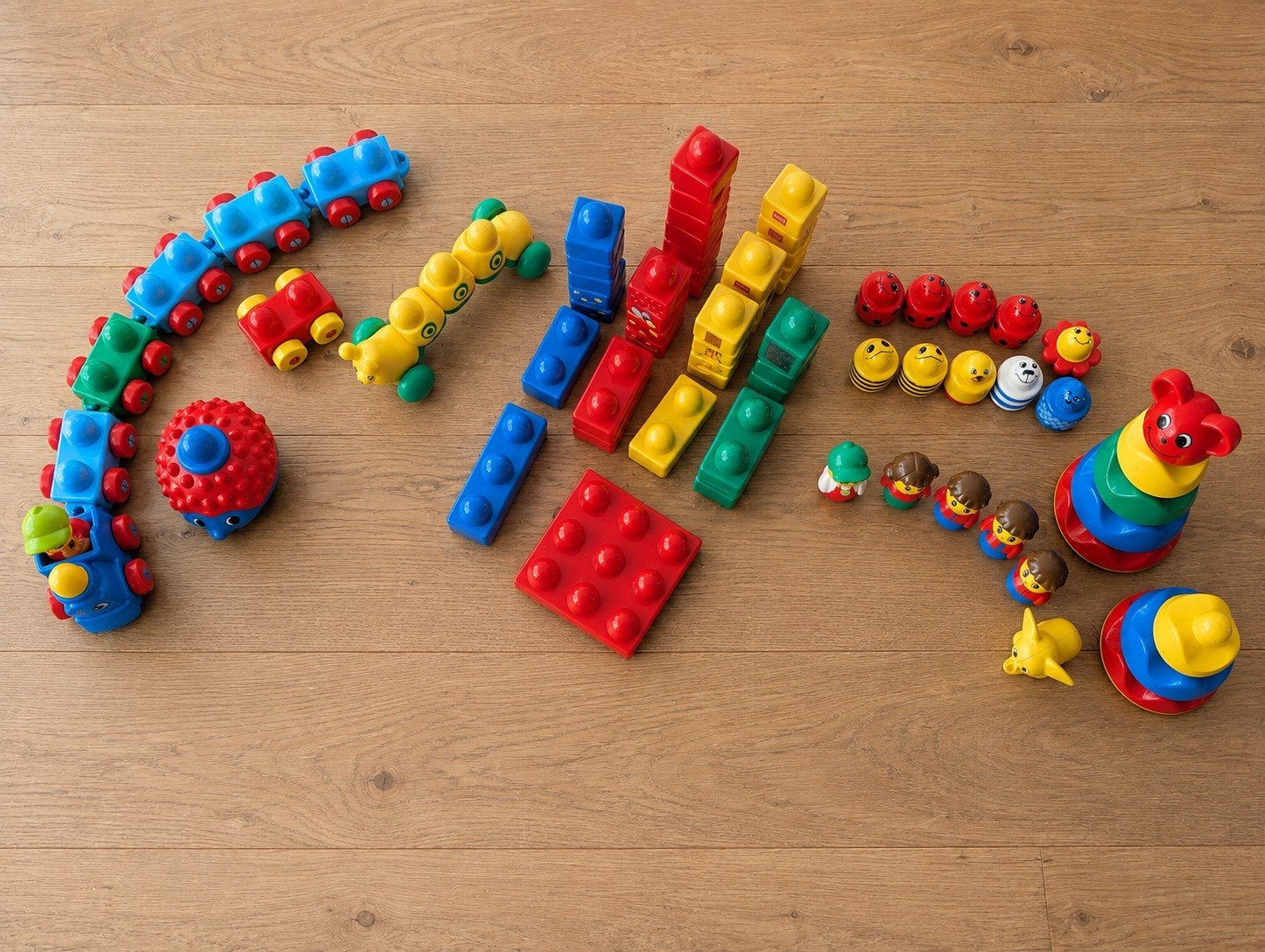 Vintage LEGO Primo verzameling – trein, blokken en figuren, Ophalen, Gebruikt, Lego Primo, Overige thema's