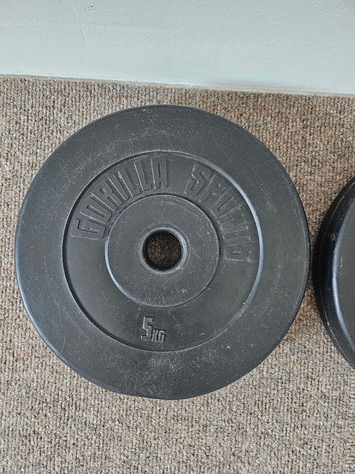 2x 5kg halterschijven 30mm, Sport en Fitness, Fitnessmaterialen, Ophalen, Gebruikt, Halterschijven