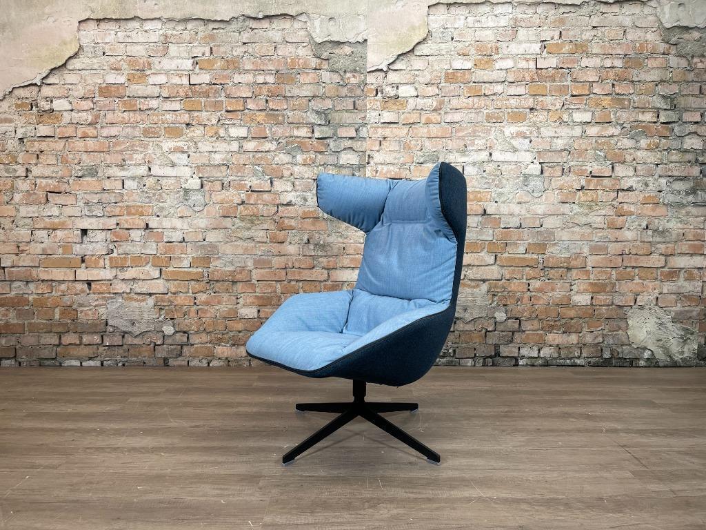 Moroso Take A Line For A Walk donkerblauw bij TheReSales, Huis en Inrichting, Fauteuils, 75 tot 100 cm, Ophalen of Verzenden, Zo goed als nieuw