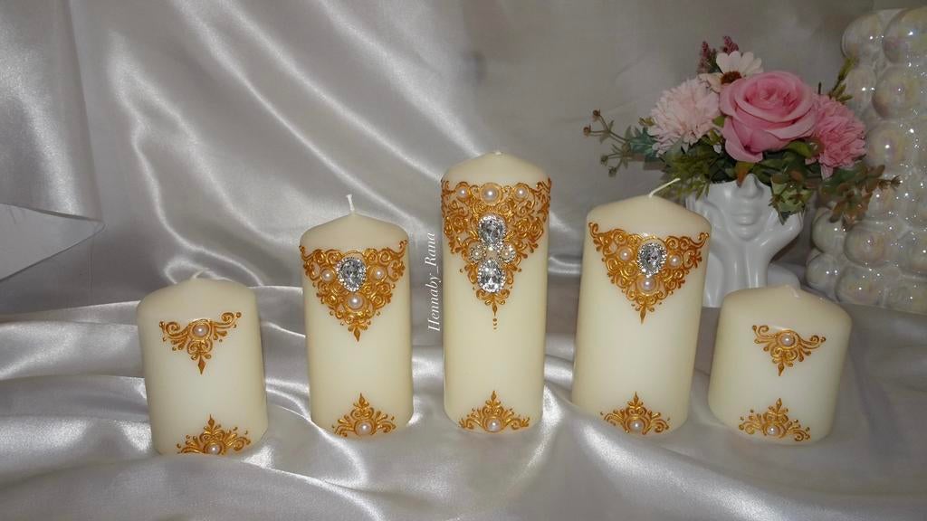 Henna kaarsen set, Ophalen, Zo goed als nieuw, Overige materialen, Minder dan 25 cm