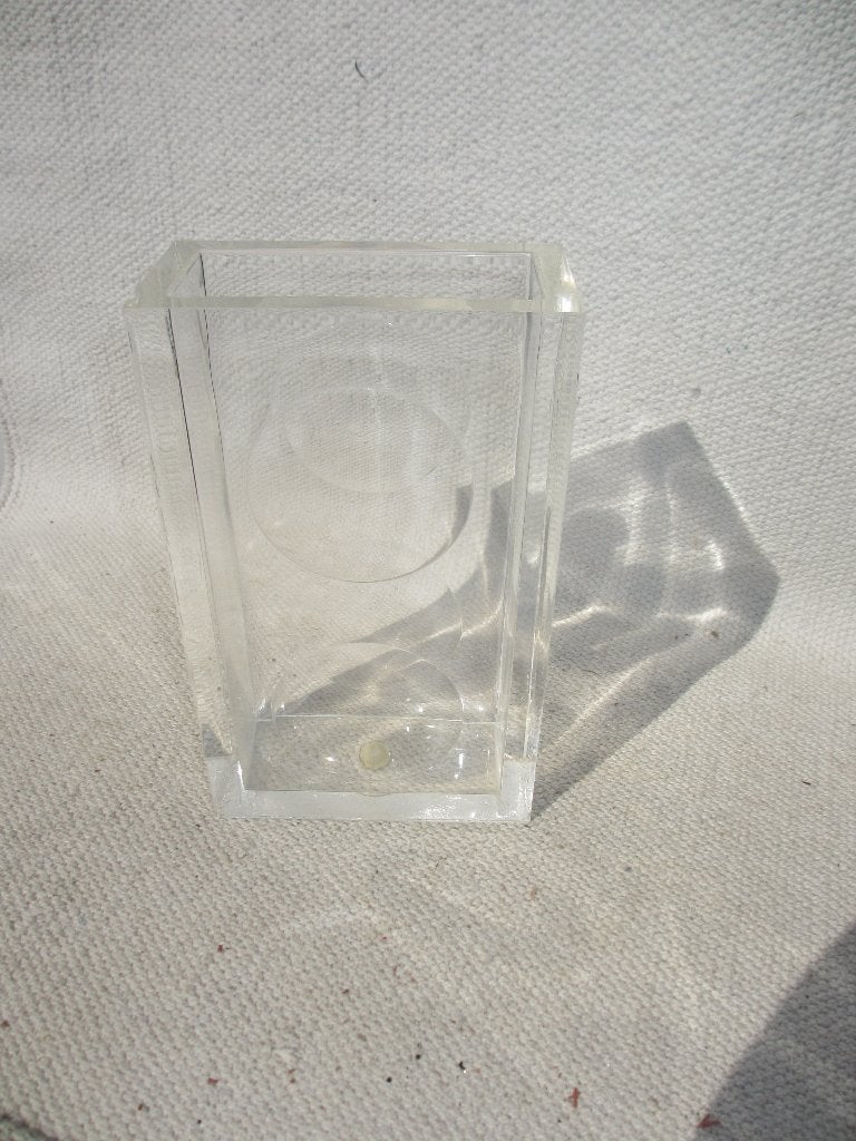 Vintage Guzzini plexiglas vaas design Fabio Manlio Ciocca, Vaas, Gemerkt, Ophalen of Verzenden, 20 cm