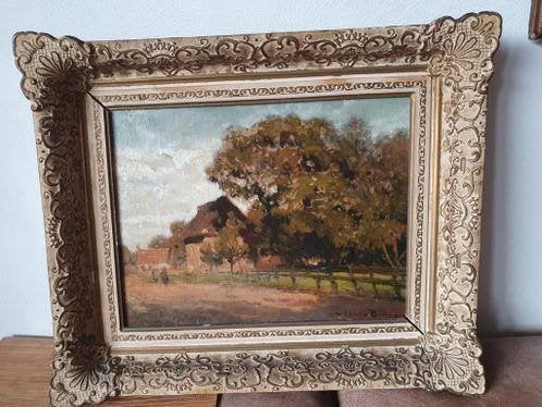 schilderij Julius v d Sande Bakhuyzen In het dorp Eext 1885, Ophalen