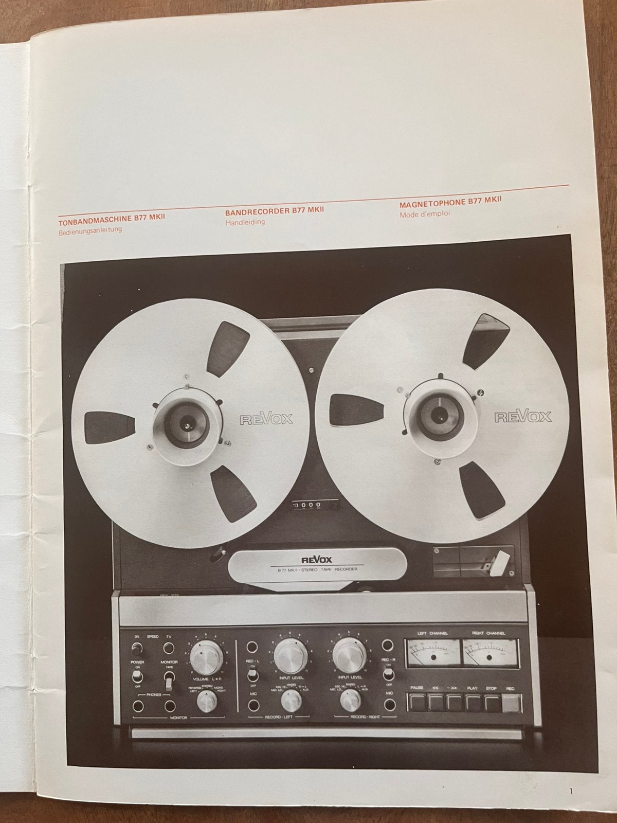 Handleiding Revox B77, Ophalen of Verzenden