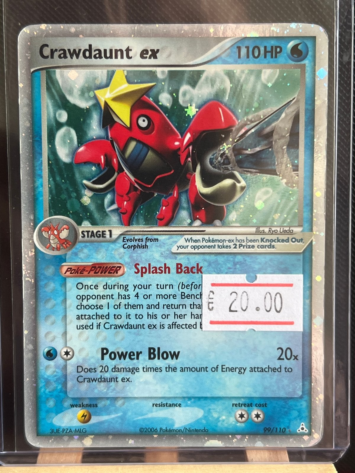 Crawdaunt ex Pokémon kaart 110 HP, Ophalen of Verzenden, Gebruikt, Losse kaart, Foil