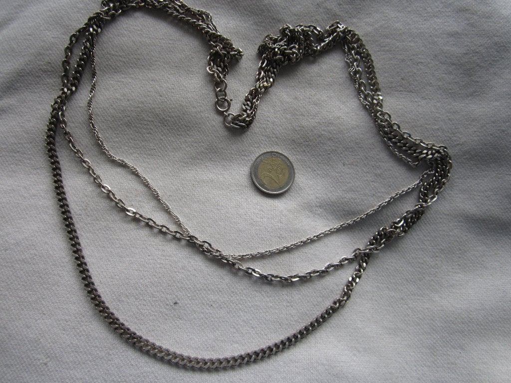 22.  Schitterende oude ketting,  70/80 cm., Sieraden, Tassen en Uiterlijk, Antieke sieraden, Ophalen, Overige materialen, Oorbellen