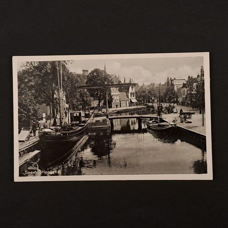 Sneek Friesland Zicht op het Hoogend 1941, Ophalen of Verzenden, 1940 tot 1960, Gelopen, Friesland