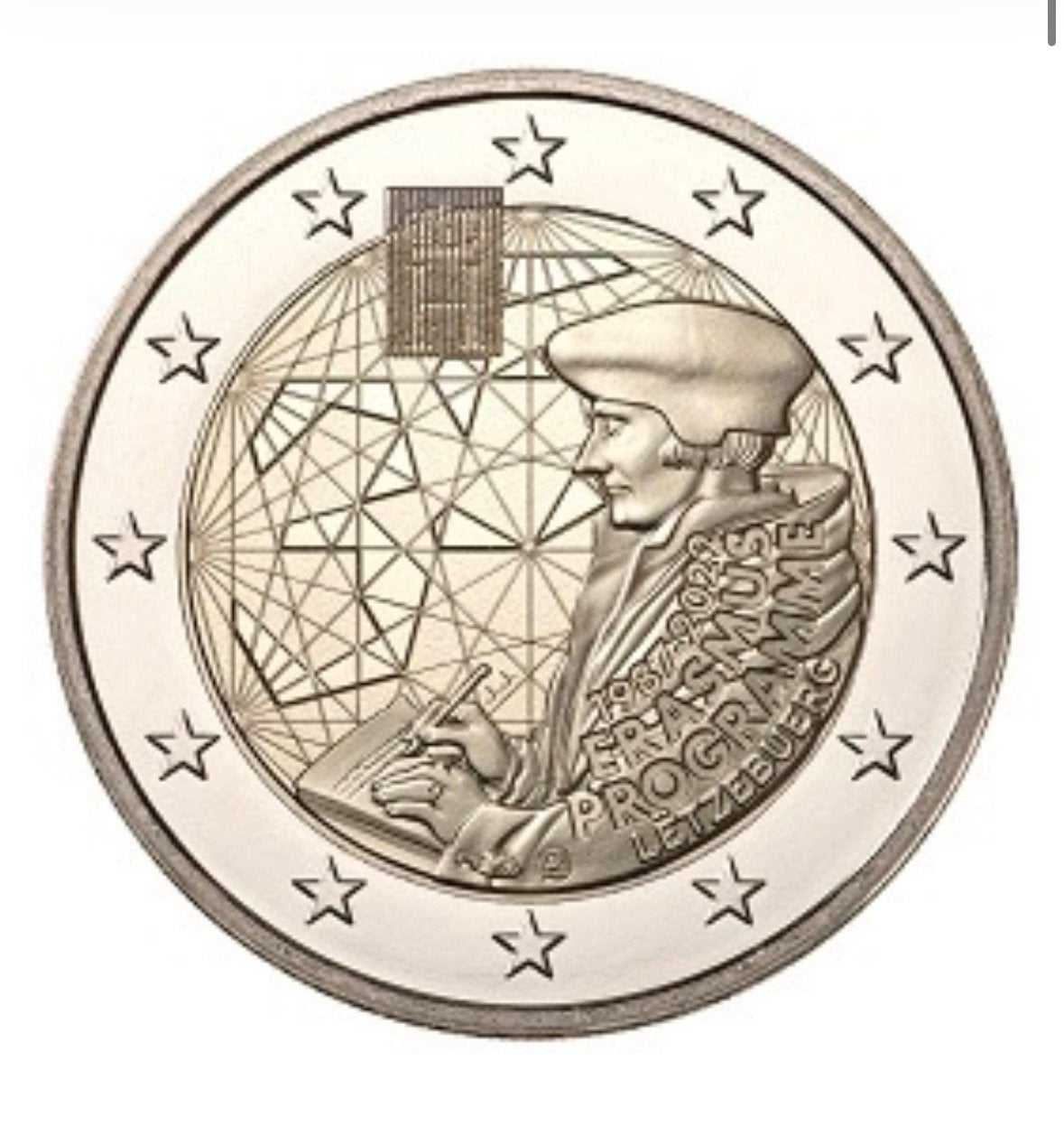2 Euro Luxemburg 2022 Erasmus Programma met muntteken, Ophalen of Verzenden, Luxemburg, 2 euro, Losse munt