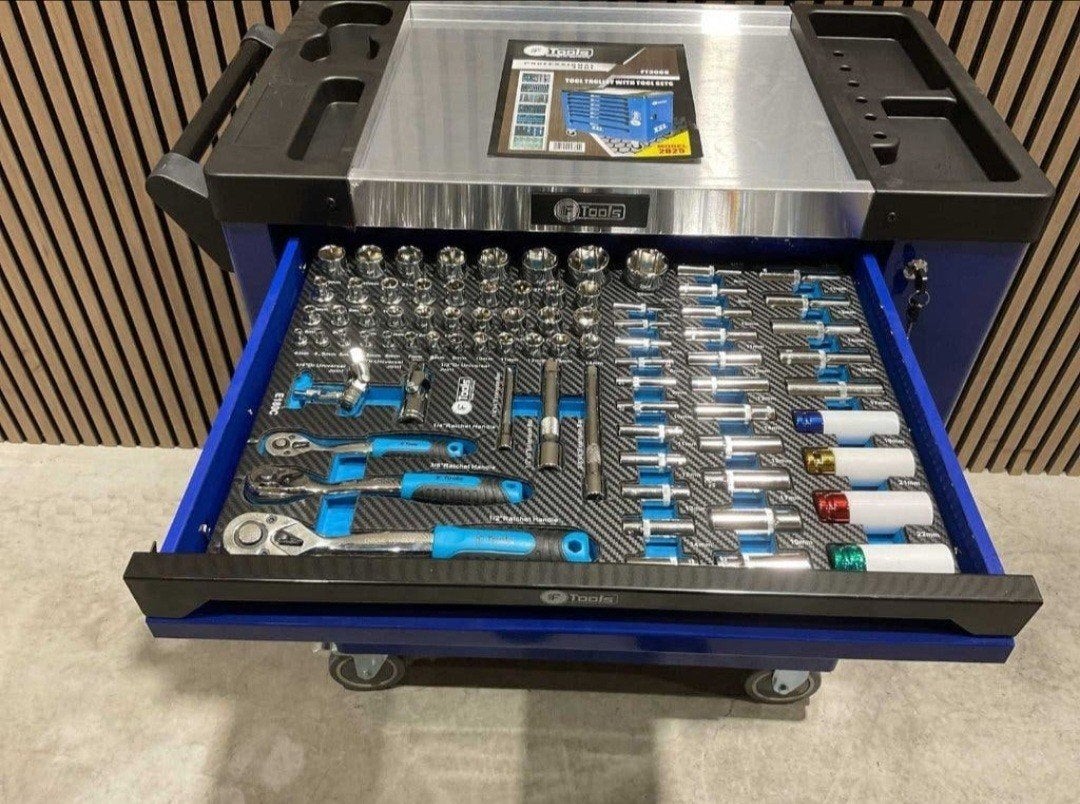 Gereedschapswagen met uitgebreide set handgereedschap, Ophalen, Onbekend, Duitsland, Nieuw, F Tools