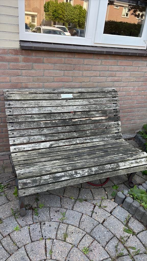 Houten buitenbankje, Tuin en Terras, Ophalen, Gebruikt, Hout