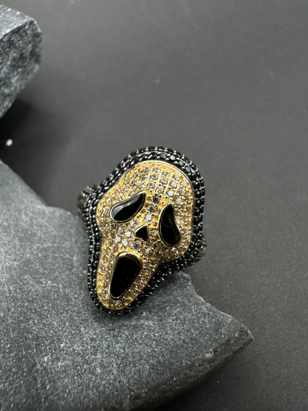 14k scary face ring, Sieraden, Tassen en Uiterlijk, Ophalen of Verzenden, Nieuw, Goud, Dame