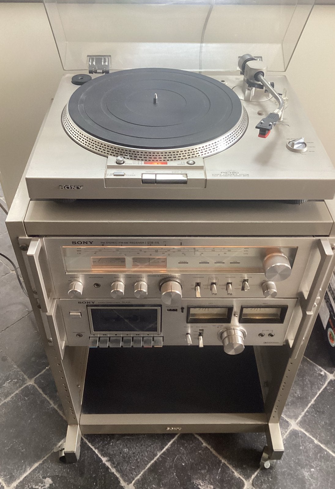 Vintage Sony Hifi Set (1978) PS-T20 / STR-11L / TC-K1A, Ophalen, Gebruikt, Cassettedeck, Sony