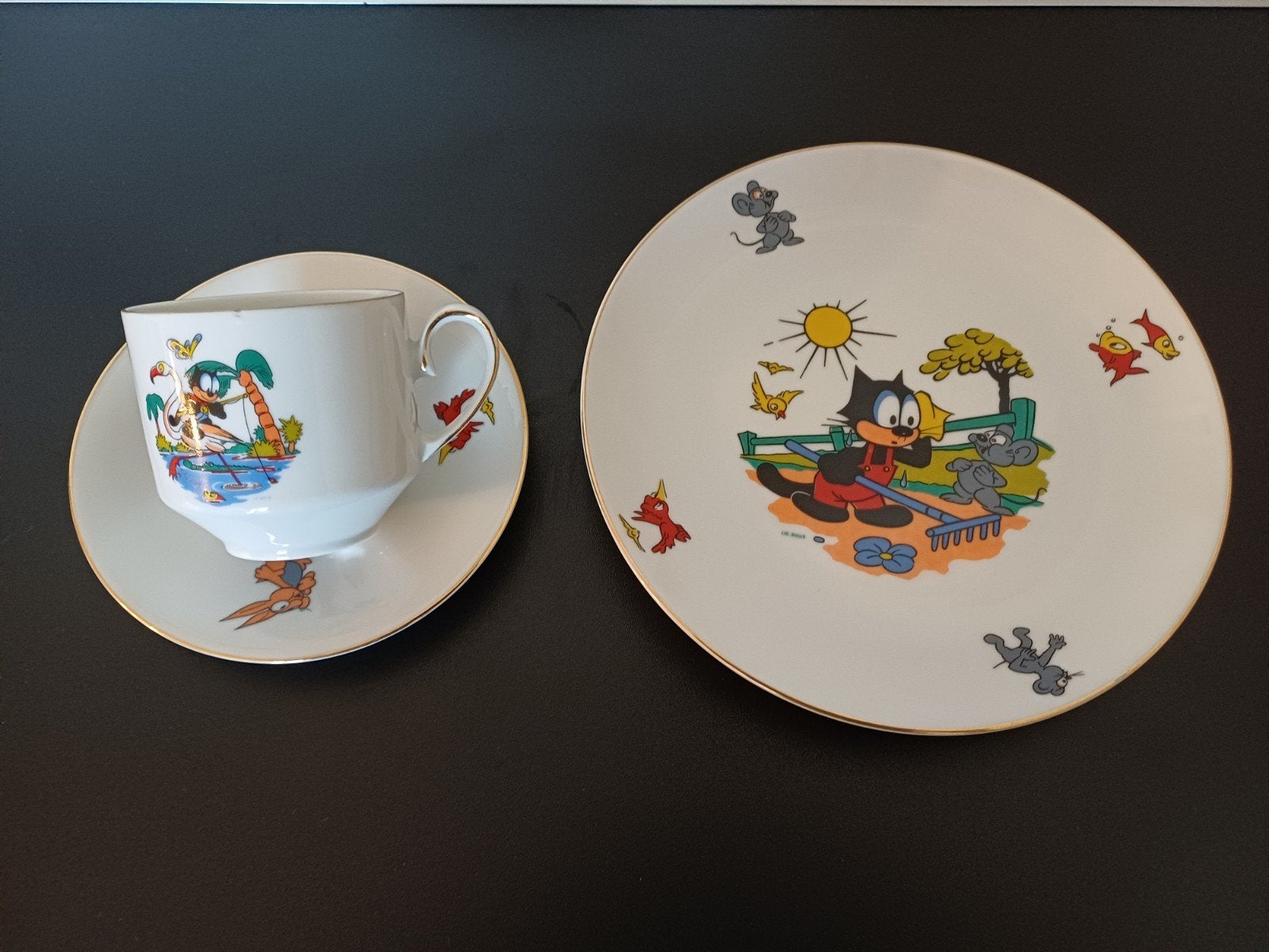 Vintage Winterling Bavaria kinderservies Felix de Kat, Ophalen of Verzenden