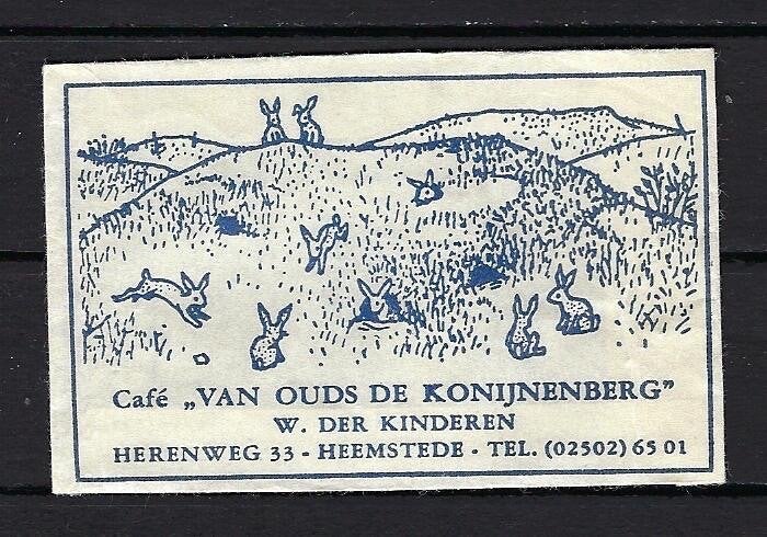 152 Heemstede cafe van ouds DE KONIJNENBERG, Ophalen of Verzenden, Nederland