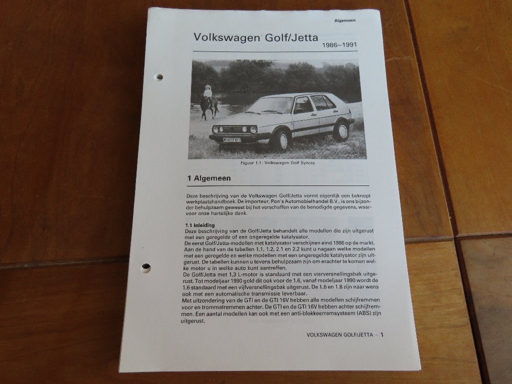 Vraagbaak VW Golf, Golf GTi/16V, Golf Syncro, VW Jetta 86-91, Ophalen of Verzenden