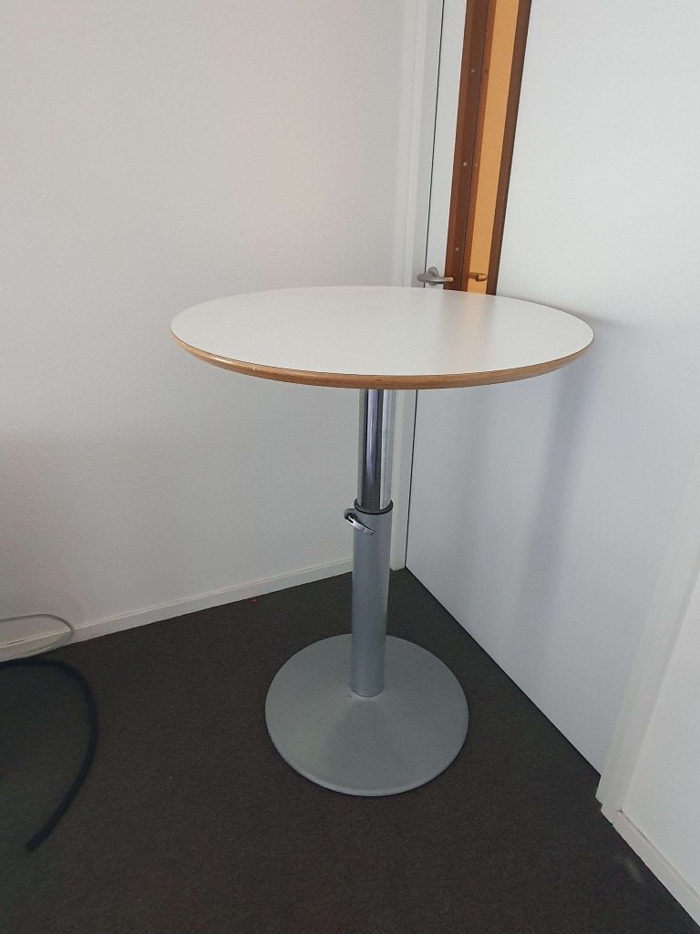 Statafel hoogte instelbaar 74 tot 113cm wit blad HPL, VST, In hoogte verstelbaar, Ophalen of Verzenden, Zo goed als nieuw