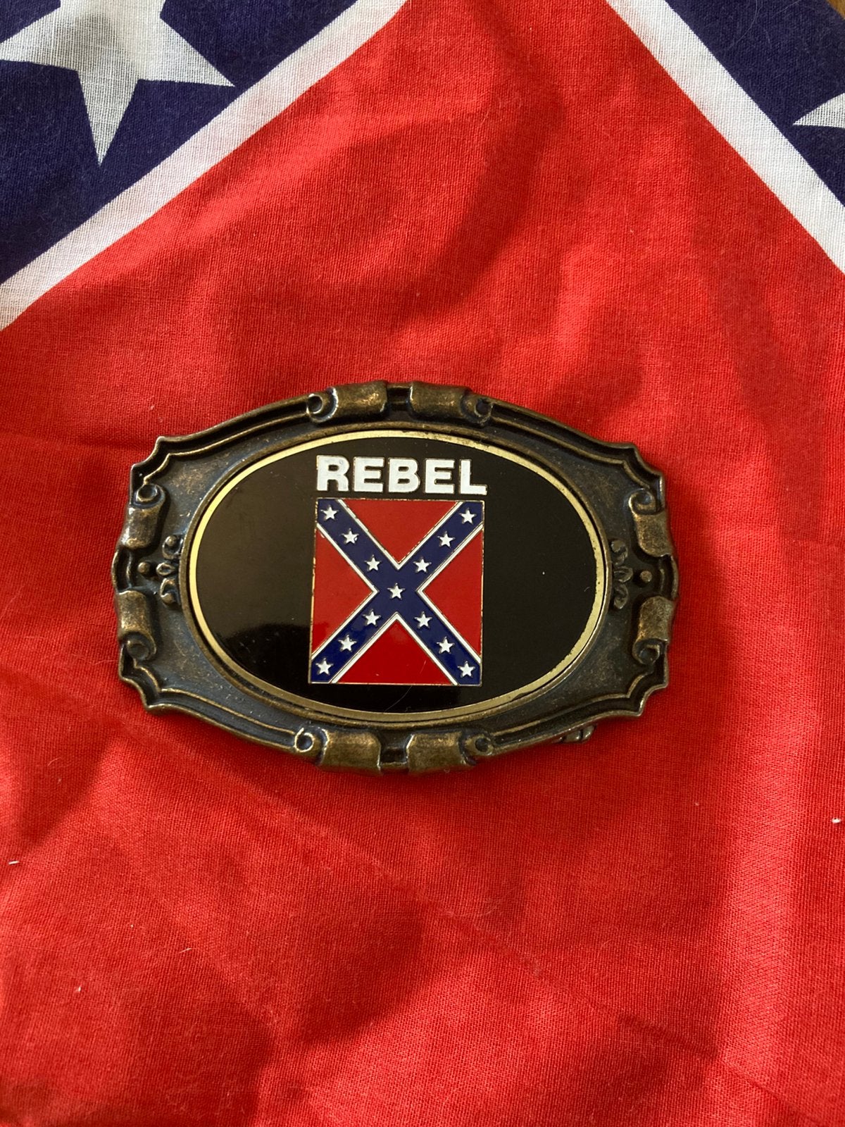 Rebel Flag gesp buckle riem, Kleding | Heren, Riemen en Ceinturen, Ophalen of Verzenden, Overige kleuren, Minder dan 95 cm