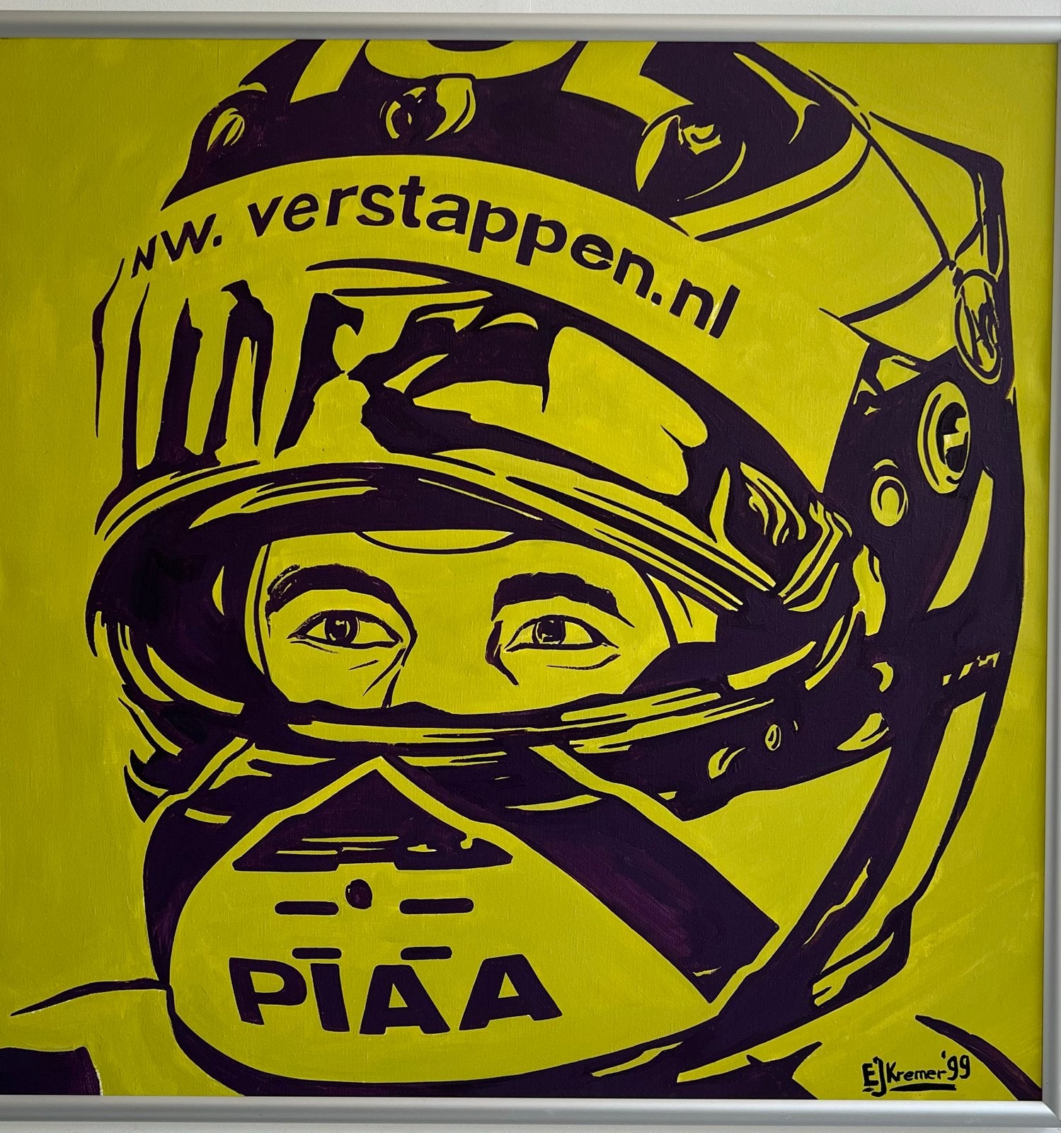 Origineel Schilderij Jos Verstappen - EJ Kremer '99, Ophalen, Portret, Textiel, Gesigneerd