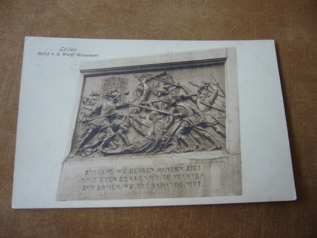 LEIDEN  =  RELIEF V.D WERFF MONUMENT   1910, Ophalen of Verzenden, Voor 1920, Gelopen, Zuid-Holland