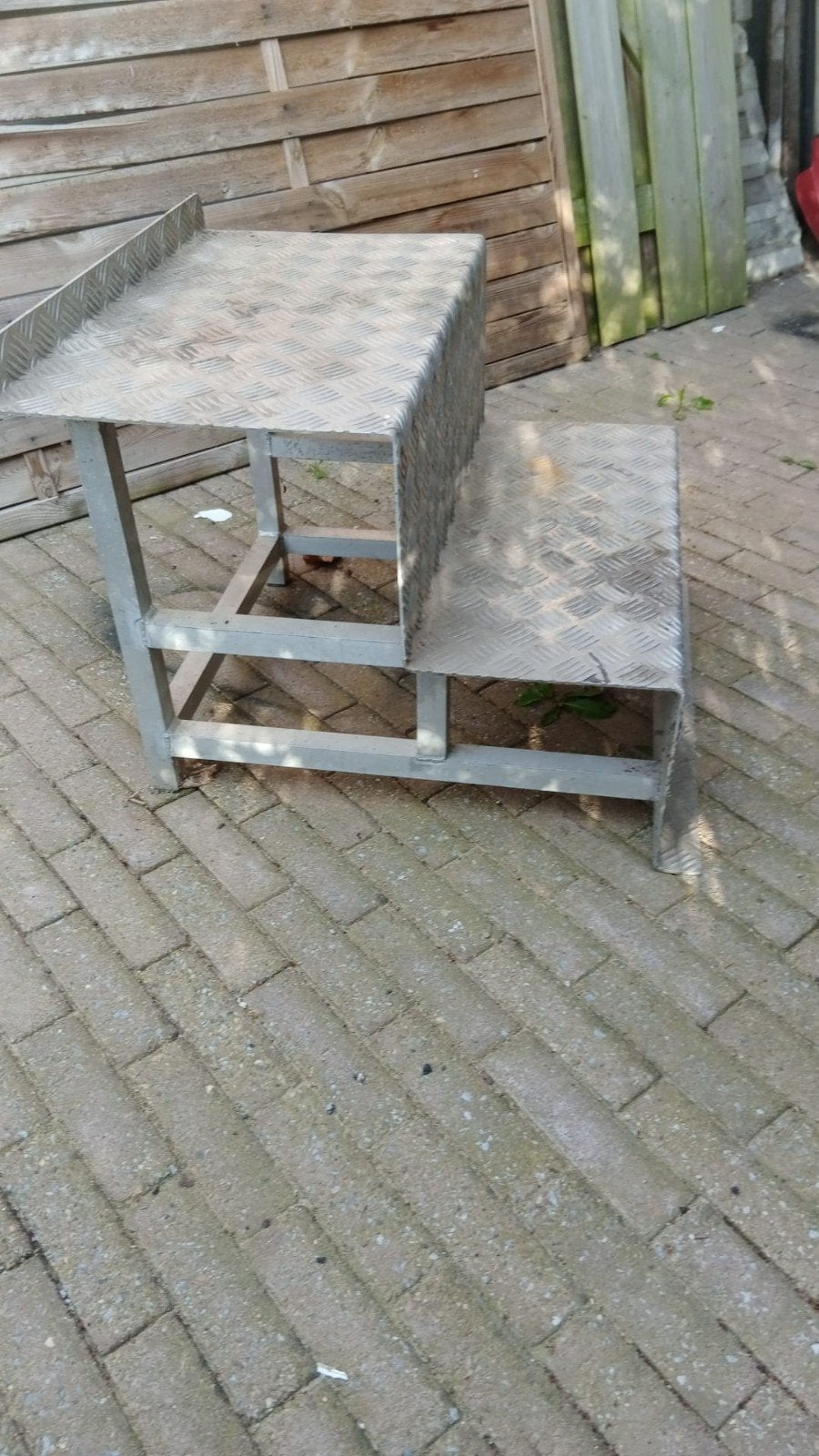 Opstap voor bouwkeet / caravan aluminium, Ophalen
