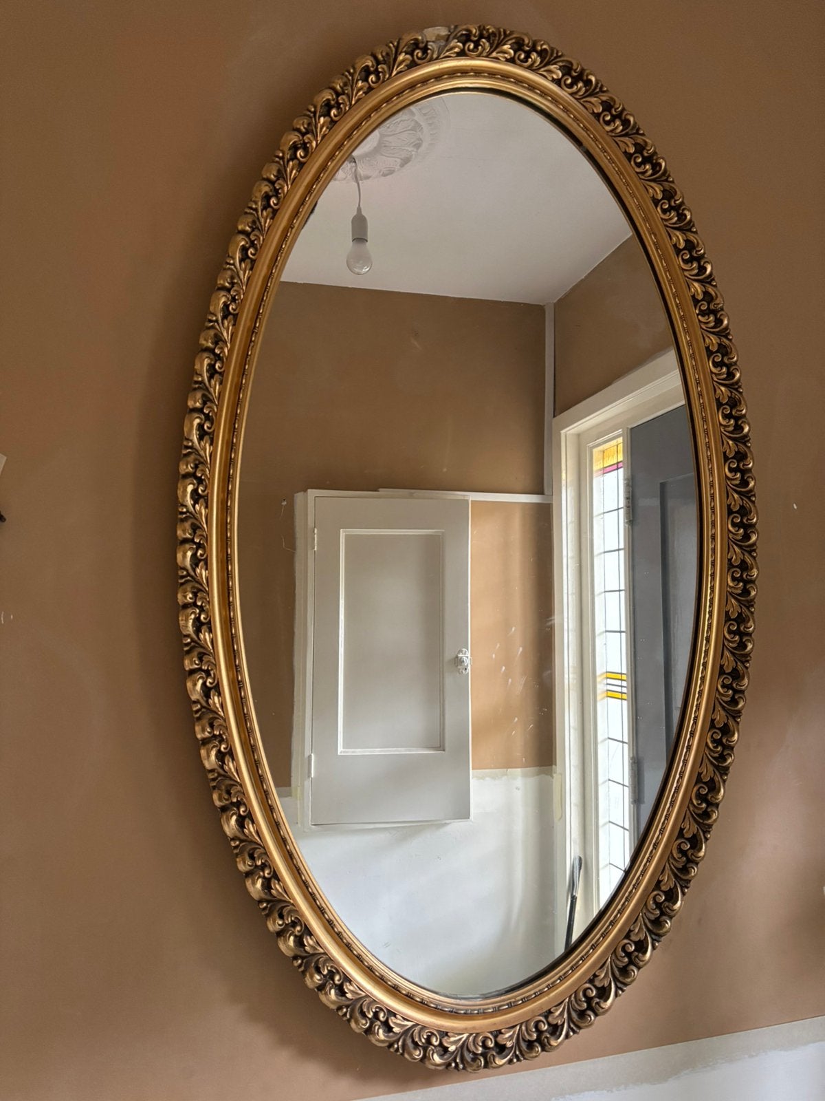 Grote Barok Spiegel Goud 70x119 cm, Ophalen, Ovaal
