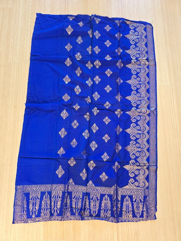 Blauwe gouddraad kain songket Bali Indonesie Indie, Overige materialen, Blauw, Nieuw, Ophalen of Verzenden
