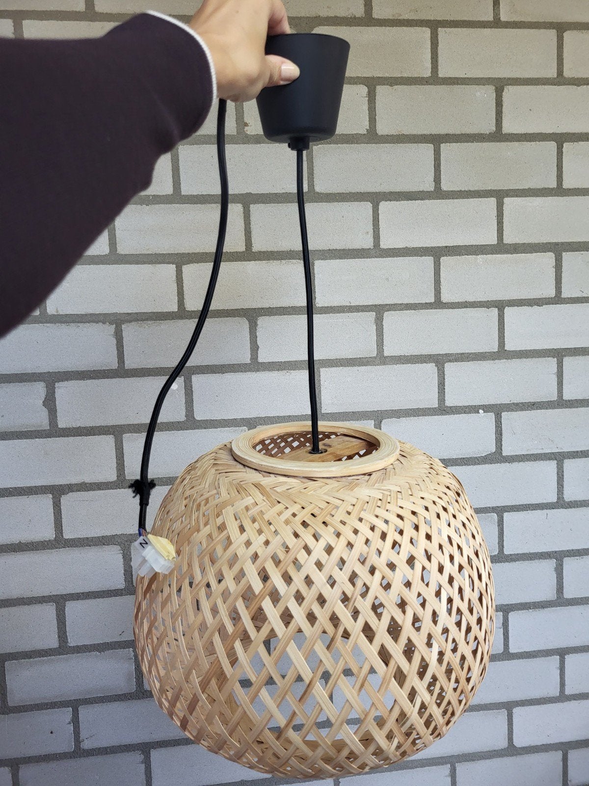 Bamboe hanglamp - Nieuwstaat, Huis en Inrichting, Ophalen, Bohemian, Scandinavisch, Natuurlijk, Natuurlijk materiaal, E27 (groot)